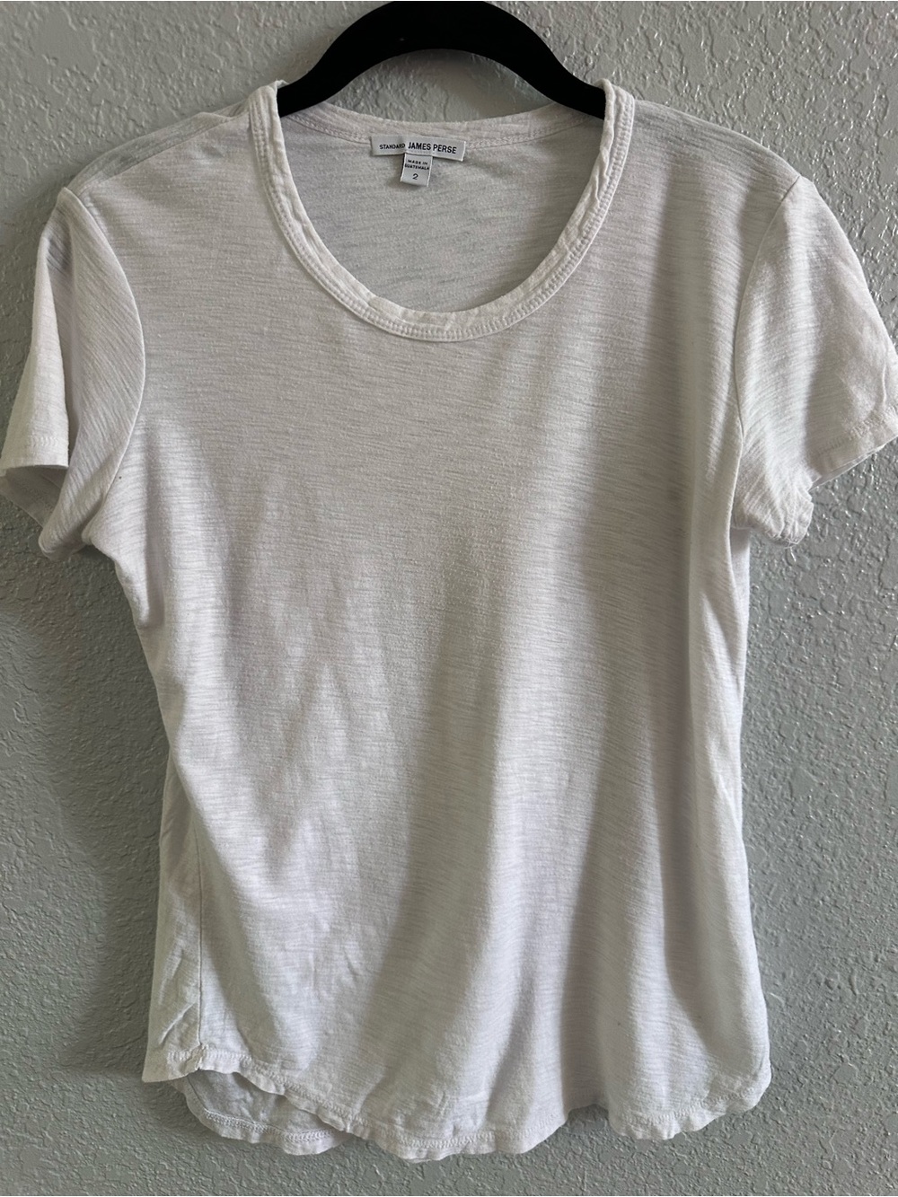 James Perse Standard White Slub Jersey Scoop Neck T-Shirt Size 2 Medium